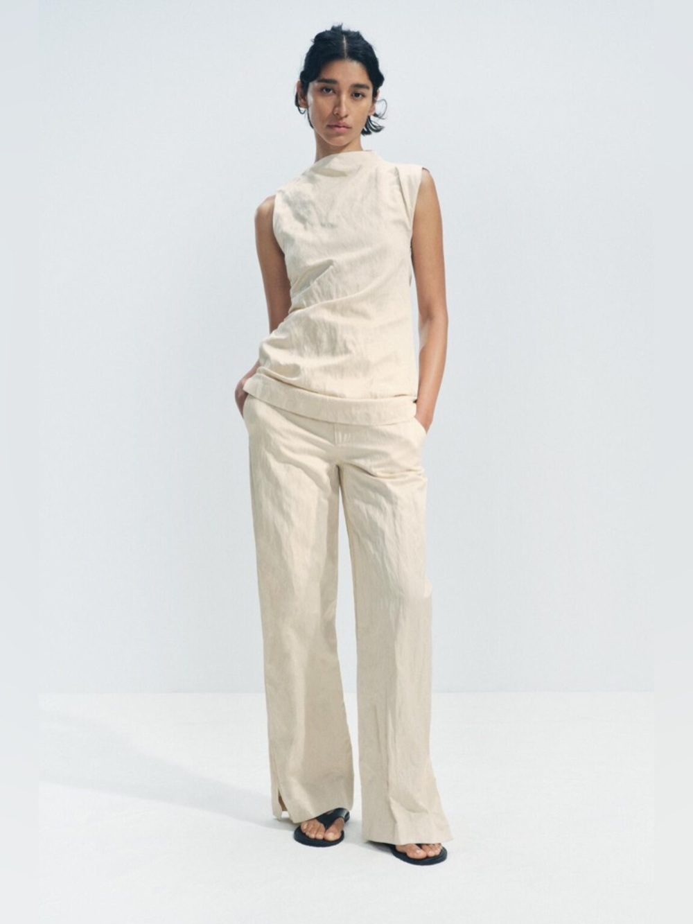 Cream Textured Shirt